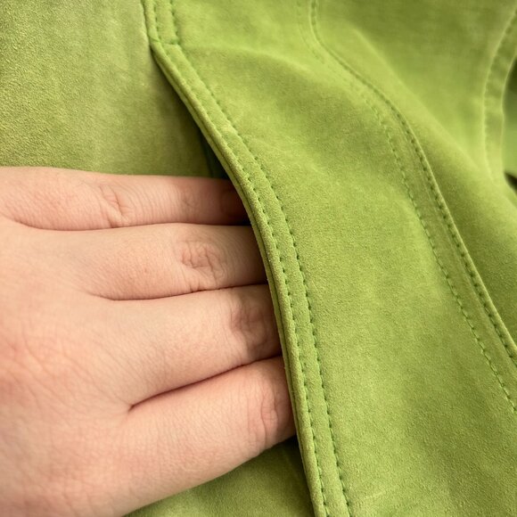 Coldwater Creek Vintage Women's Lime Green Suede Jacket XL - Picture 8 of 16